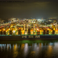Buy canvas prints of HMM Container Ship. by Angela Aird