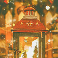 Buy canvas prints of Christmas Lantern. by Angela Aird