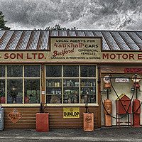 Buy canvas prints of Old village garage. by Angela Aird