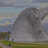 Buy canvas prints of The Kelpies. by Angela Aird
