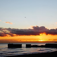 Buy canvas prints of Sunset, Harbour arm, Hastings by Jason Stubbs