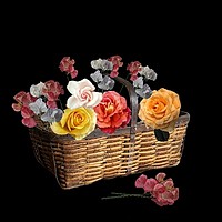 Buy canvas prints of A basket of flowers by Henry Horton
