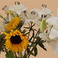 Buy canvas prints of Sunflowers and lilies by Henry Horton