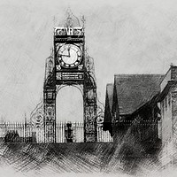 Buy canvas prints of The clock tower, Eastgate Street, Chester by Henry Horton