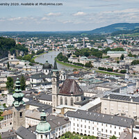 Buy canvas prints of Aerial View of Salzburg by Peter Shersby