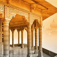 Buy canvas prints of Taj Mahal with Fort Agra by Thomas Herzog