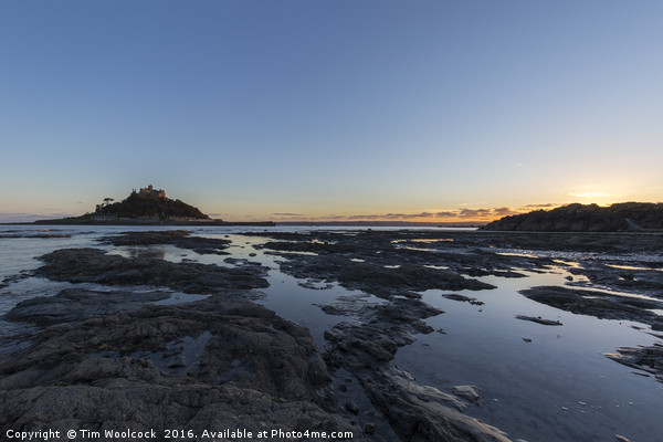 St Micheal's Mount at sunset Picture Board by Tim Woolcock