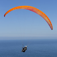 Buy canvas prints of Paraglider enjoying the beautiful weather  by Tim Woolcock