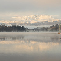 Buy canvas prints of Lake Windermere, Cumbria, December 2017 by Tim Woolcock