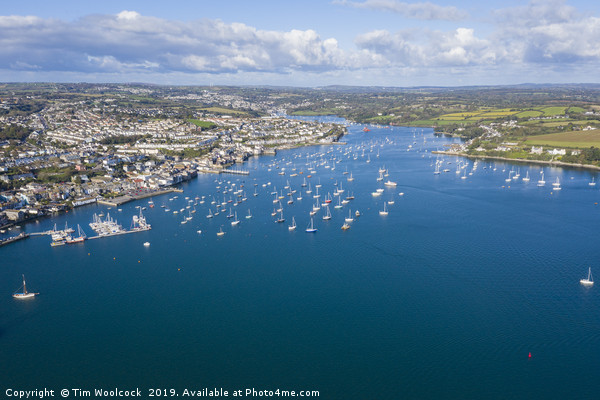Aerial Photograph of Falmouth, Cornwall, England Picture Board by Tim Woolcock