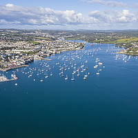 Buy canvas prints of Aerial Photograph of Falmouth, Cornwall, England by Tim Woolcock