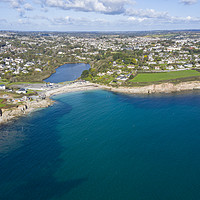Buy canvas prints of Aerial Photograph of Swanpool, Falmouth, Cornwall, by Tim Woolcock