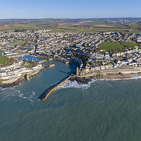 Buy canvas prints of Porthleven harbour on a stunning winters day by Tim Woolcock