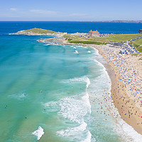 Buy canvas prints of Aerial photograph of Fistral Beach, Newquay, Cornw by Tim Woolcock
