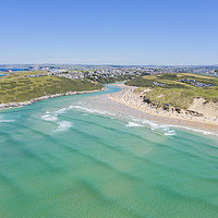 Buy canvas prints of Aerial photograph of Crantock Beach, Newquay, Corn by Tim Woolcock