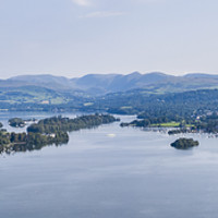 Buy canvas prints of Aerial Photograph of Lake Windemere, Cumbria  by Tim Woolcock
