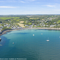 Buy canvas prints of Aerial photograph of Coverack, Lizard, Helston, Cornwall, England  by Tim Woolcock