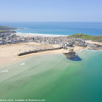 Buy canvas prints of Aerial photograph of St Ives, Cornwall, England by Tim Woolcock