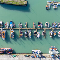 Buy canvas prints of Aerial photograph of Newlyn harbour, Penzance, Cornwall, England by Tim Woolcock