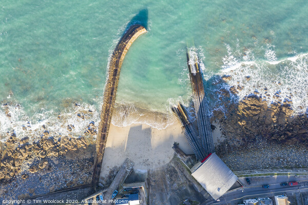 Aerial photograph of Sennen Cove, Penzance, Cornwall, England Picture Board by Tim Woolcock