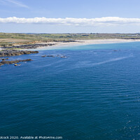 Buy canvas prints of Aerial photography of Godrevy beach by Tim Woolcock