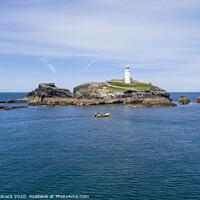 Buy canvas prints of Aerial photography of Godrevy lighthouse  by Tim Woolcock