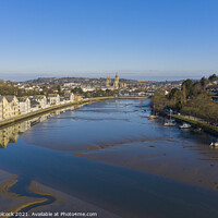 Buy canvas prints of Aerial photograph of Truro, Cornwall, England  by Tim Woolcock