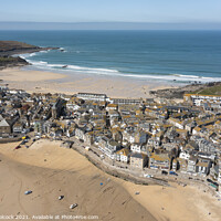 Buy canvas prints of St Ives, Cornwall taken from the air by Tim Woolcock