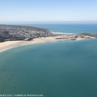 Buy canvas prints of St Ives, Cornwall taken from the air by Tim Woolcock