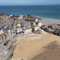 Buy canvas prints of St Ives, Cornwall taken from the air by Tim Woolcock