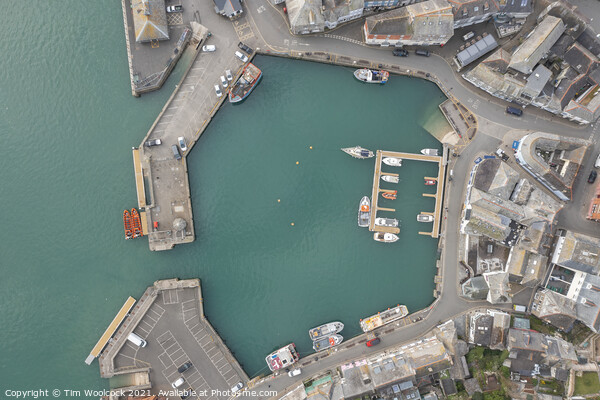 Aerial photograph taken near Padstow Harbour, Cornwall, England. Picture Board by Tim Woolcock