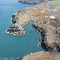 Buy canvas prints of Aerial photograph of Boscastle, Cornwall, England. by Tim Woolcock
