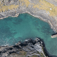 Buy canvas prints of Aerial photograph of Boscastle, Cornwall, England. by Tim Woolcock