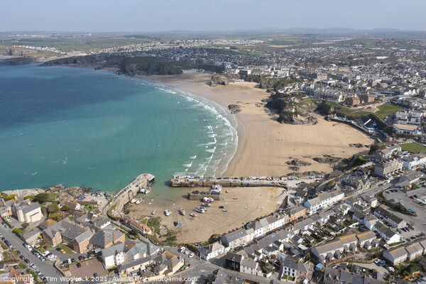 Aerial photograph of Newquay, Cornwall, England. Picture Board by Tim Woolcock