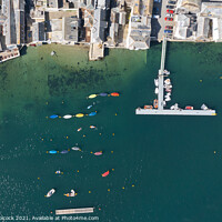 Buy canvas prints of Aerial photograph of Fowey and Polruan, Cornwall, England. by Tim Woolcock