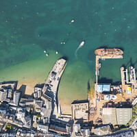 Buy canvas prints of Aerial photograph of Fowey and Polruan, Cornwall, England. by Tim Woolcock