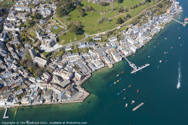 Aerial photograph of Fowey and Polruan, Cornwall, England. Picture Board by Tim Woolcock