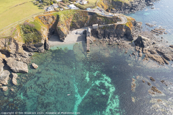 Aerial photograph of the Lizard, Cornwall, England. Picture Board by Tim Woolcock