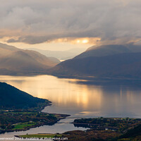 Buy canvas prints of Sunset over Ardgour by Mark Greenwood