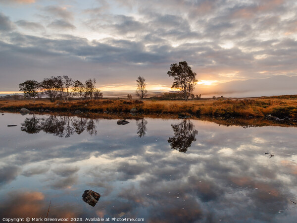 Loch Ba Sunrise Picture Board by Mark Greenwood