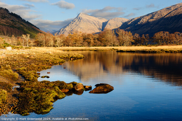 Glen Etive Reflections Picture Board by Mark Greenwood