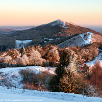 Buy canvas prints of Snowy Malverns just after sunrise by Bruce Little