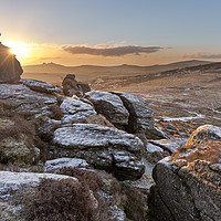 Buy canvas prints of Sunrise over Dartmoor by Bruce Little
