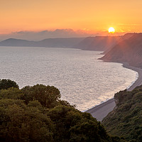 Buy canvas prints of Sunset on the Jurasic Coast by Bruce Little