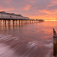 Buy canvas prints of Fiery Sunrise over Teignmouth Pier by Bruce Little