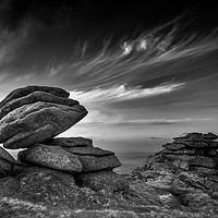 Buy canvas prints of Rocky Drama on Great Mis Tor by Bruce Little