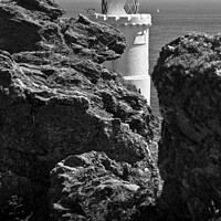 Buy canvas prints of Start Point lighthouse detail by Bruce Little
