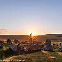 Buy canvas prints of Summer Sunrise at Hingston Hill Stone Row by Bruce Little