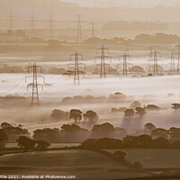 Buy canvas prints of Pylons in the Mist, Marshwood Vale by Bruce Little