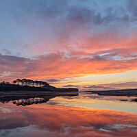 Buy canvas prints of Dramatic red sunrise at Budleigh Salterton by Bruce Little